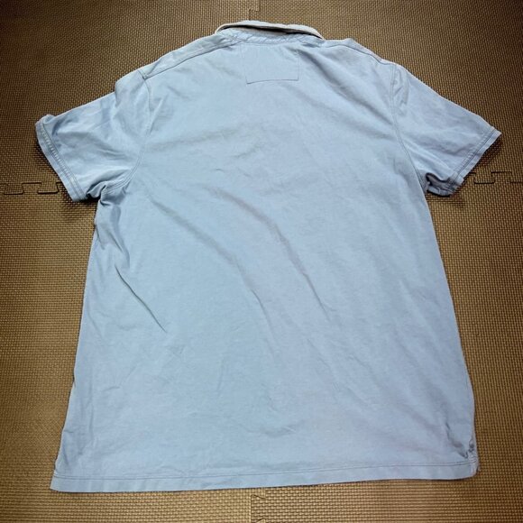 Banana Republic Fitted Luxe Polo Shirt XL Light Blue Short Sleeve Cotton - Picture 2 of 6